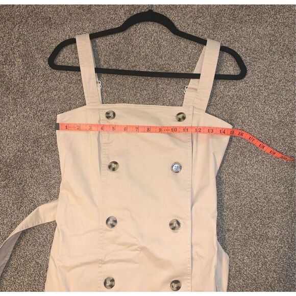 Forevef 21 khaki Denim Pinafore Mini Dress Belted size S - Picture 4 of 5